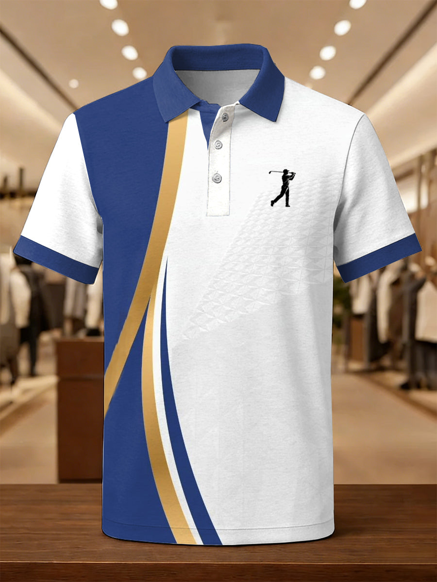 Men's Vintage Business Style Printed Casual Polo Shirt