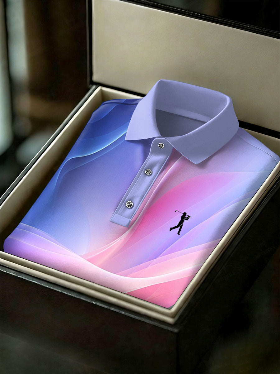 Men's Vintage Business Style Printed Casual Polo Shirt
