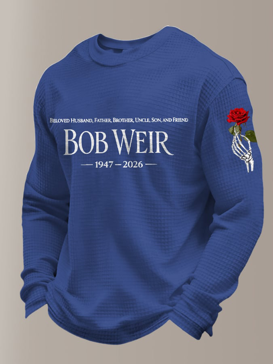 Men's RIP Bob Weir Waffle Crewneck Sweatshirt
