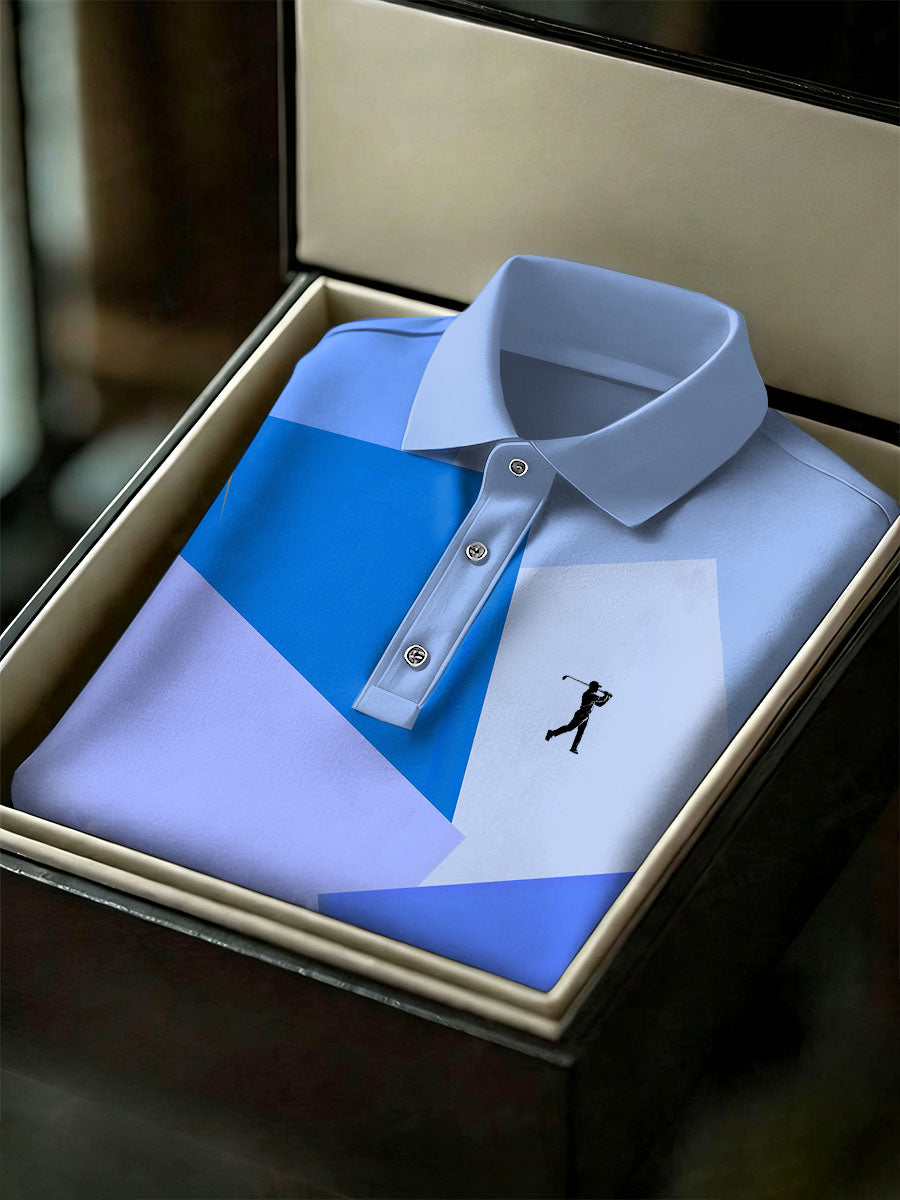 Men's Vintage Business Style Printed Casual Polo Shirt