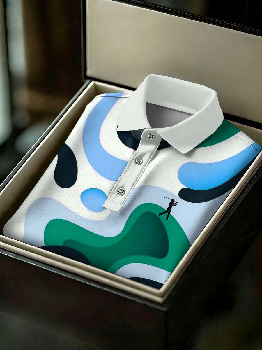 Men's Vintage Business Style Printed Casual Polo Shirt