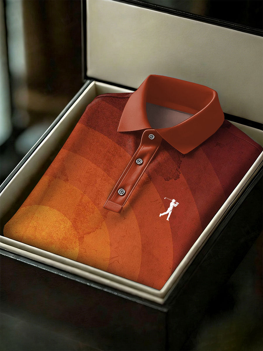 Men's Vintage Business Style Printed Casual Polo Shirt