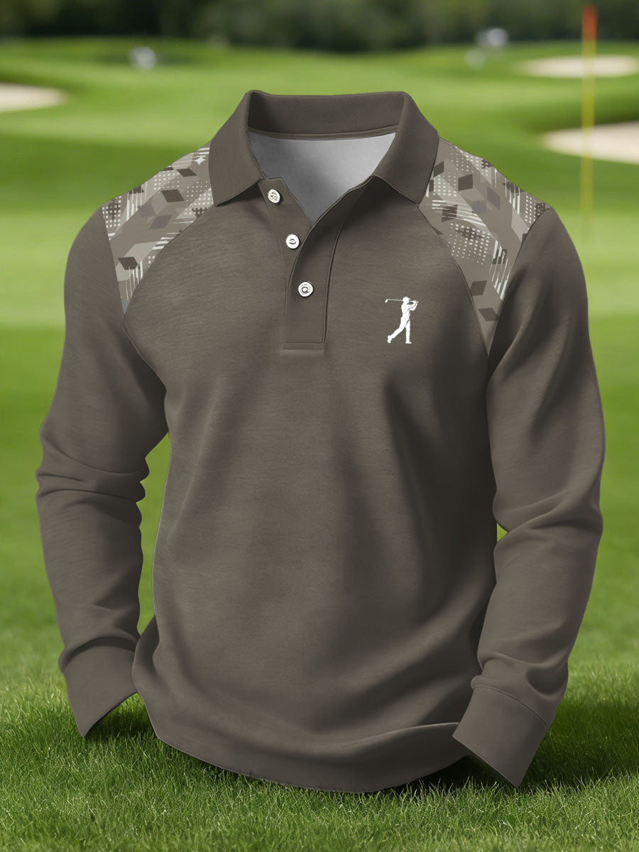 Men's Vintage Business Style Printed Casual Polo Shirt