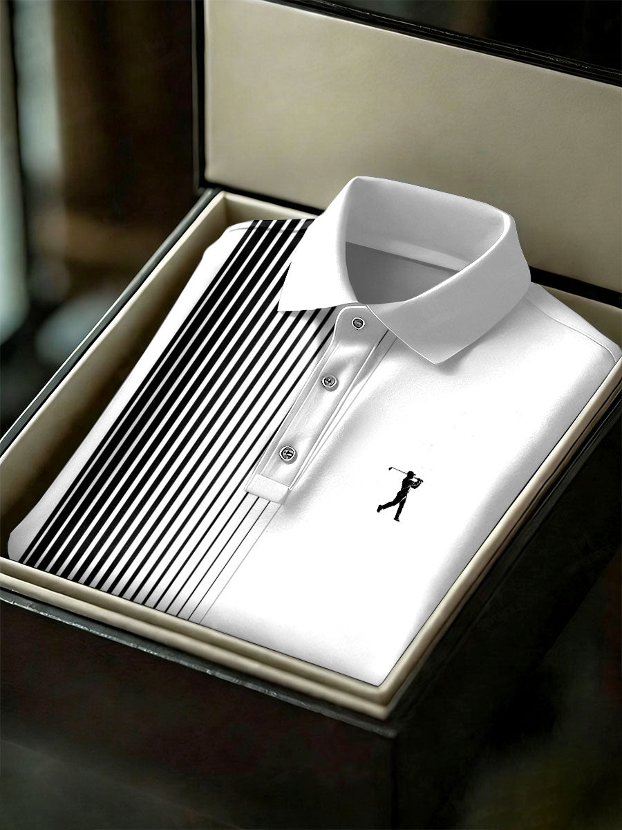Men's Vintage Business Style Printed Casual Polo Shirt