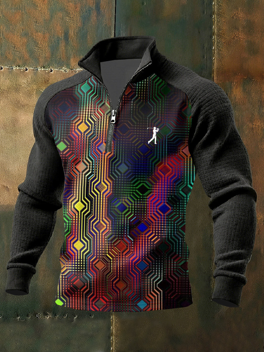 Men's Vintage Business Style Printed Casual Sweatshirt