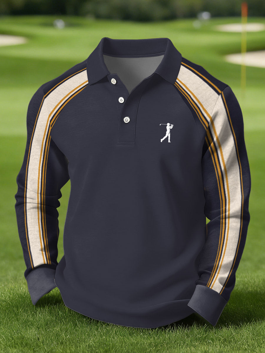 Men's Vintage Business Style Printed Casual Polo Shirt