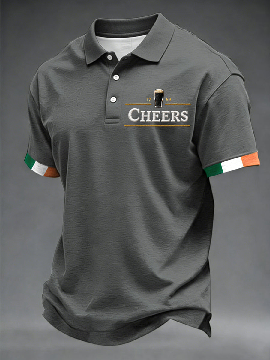 Men's Cheers Print St.Patrick's Day Shirt