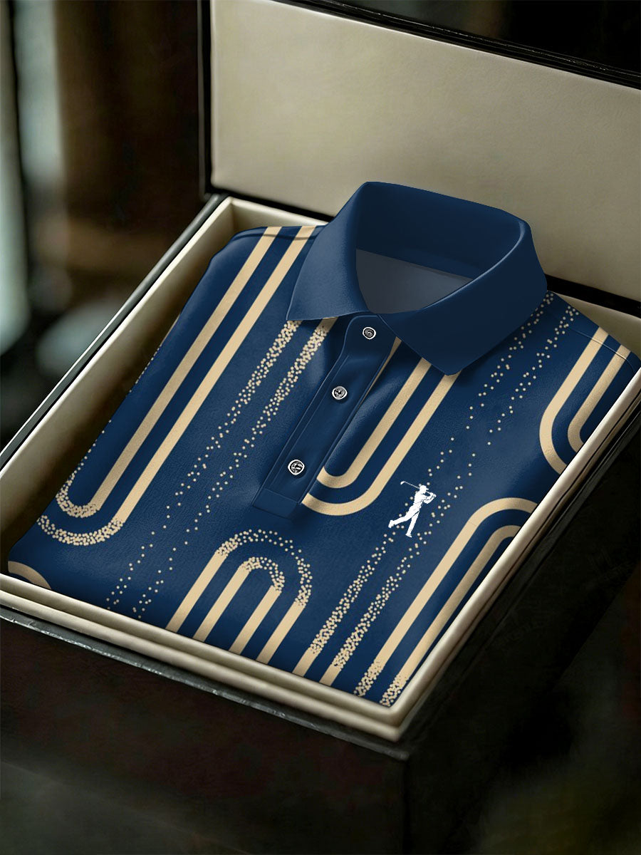 Men's Vintage Business Style Printed Casual Polo Shirt