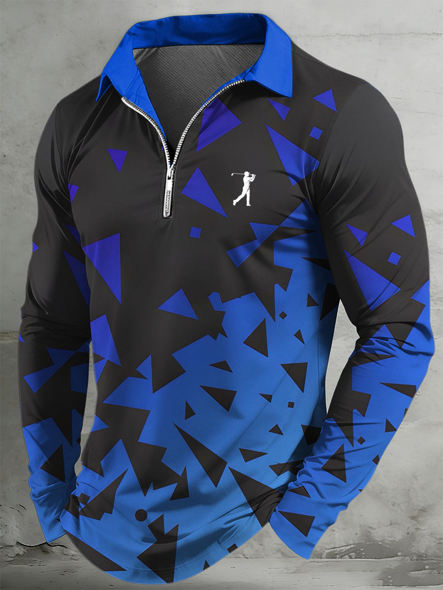 Men's Vintage Business-Style Printed Casual Top