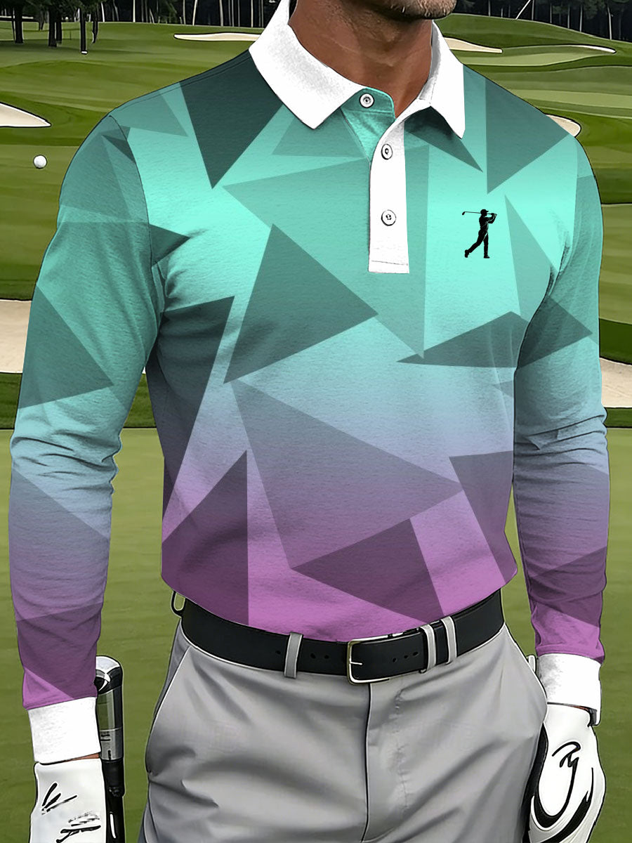 Men's Vintage Business Style Printed Casual Polo Shirt