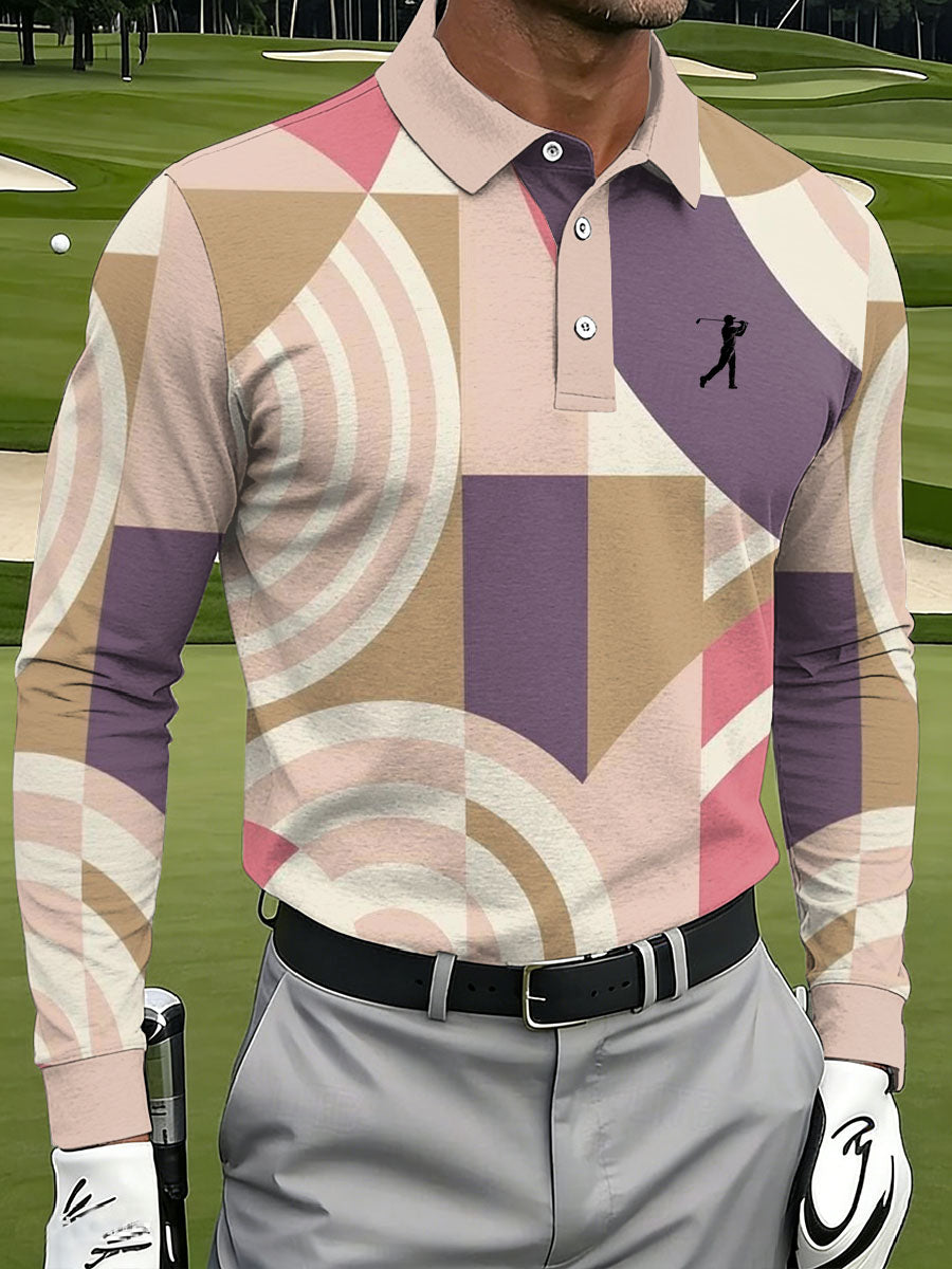 Men's Vintage Business Style Printed Casual Polo Shirt
