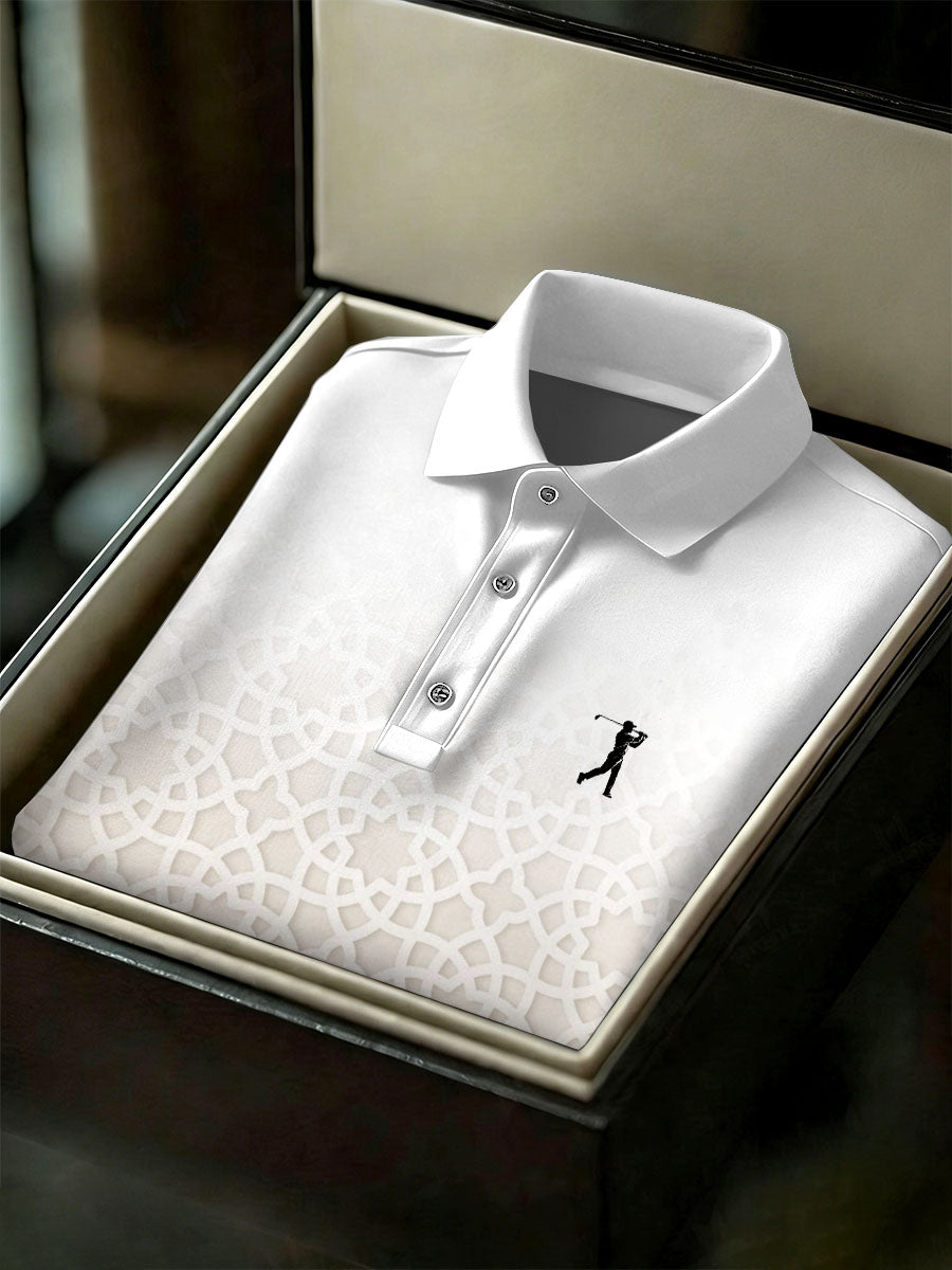 Men's Vintage Business Style Printed Casual Polo Shirt