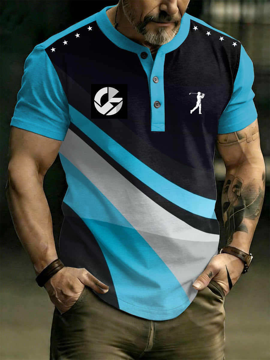 Men's Vintage Business Style Printed Casual T-Shirt