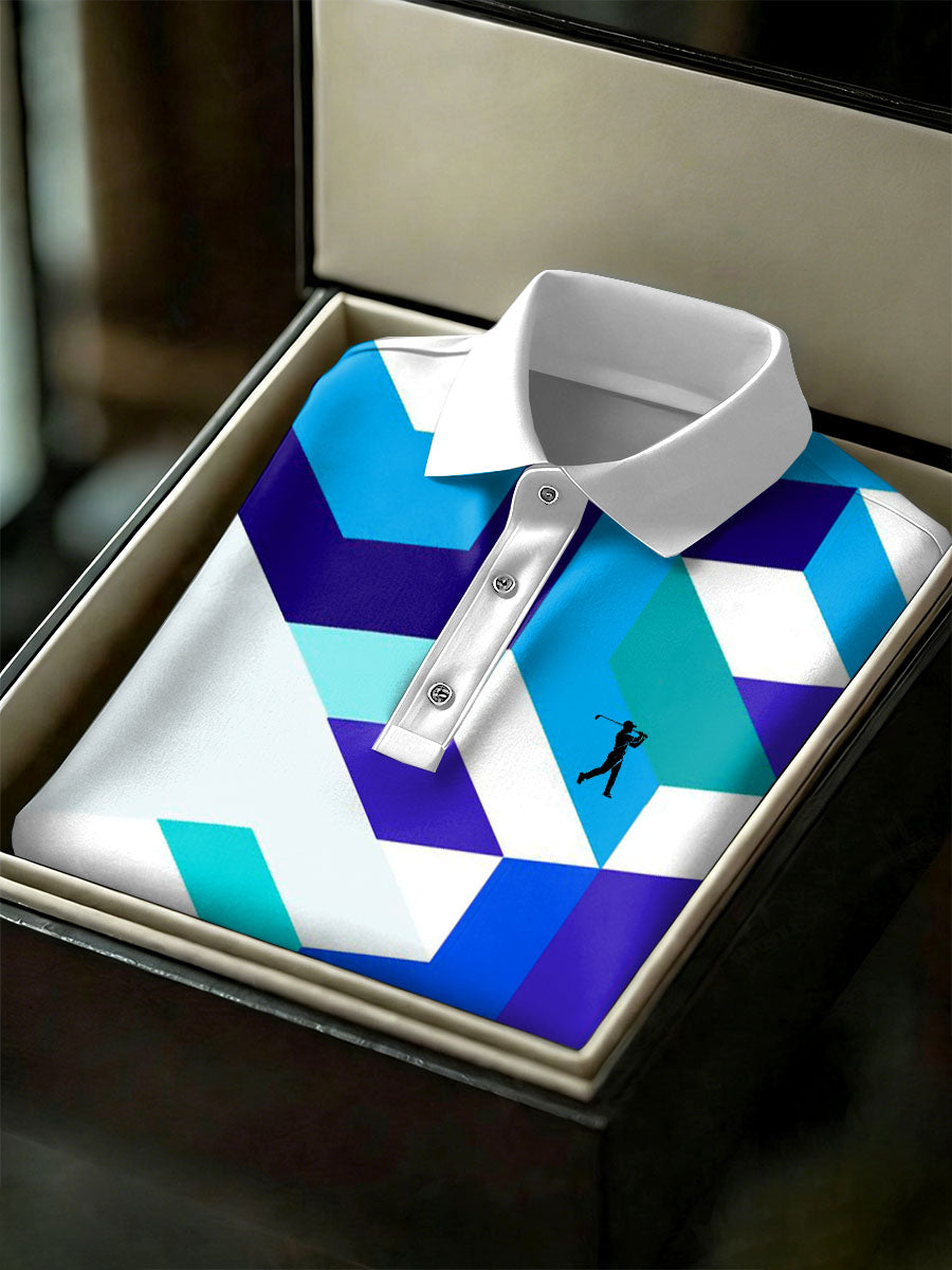 Men's Vintage Business Style Printed Casual Polo Shirt