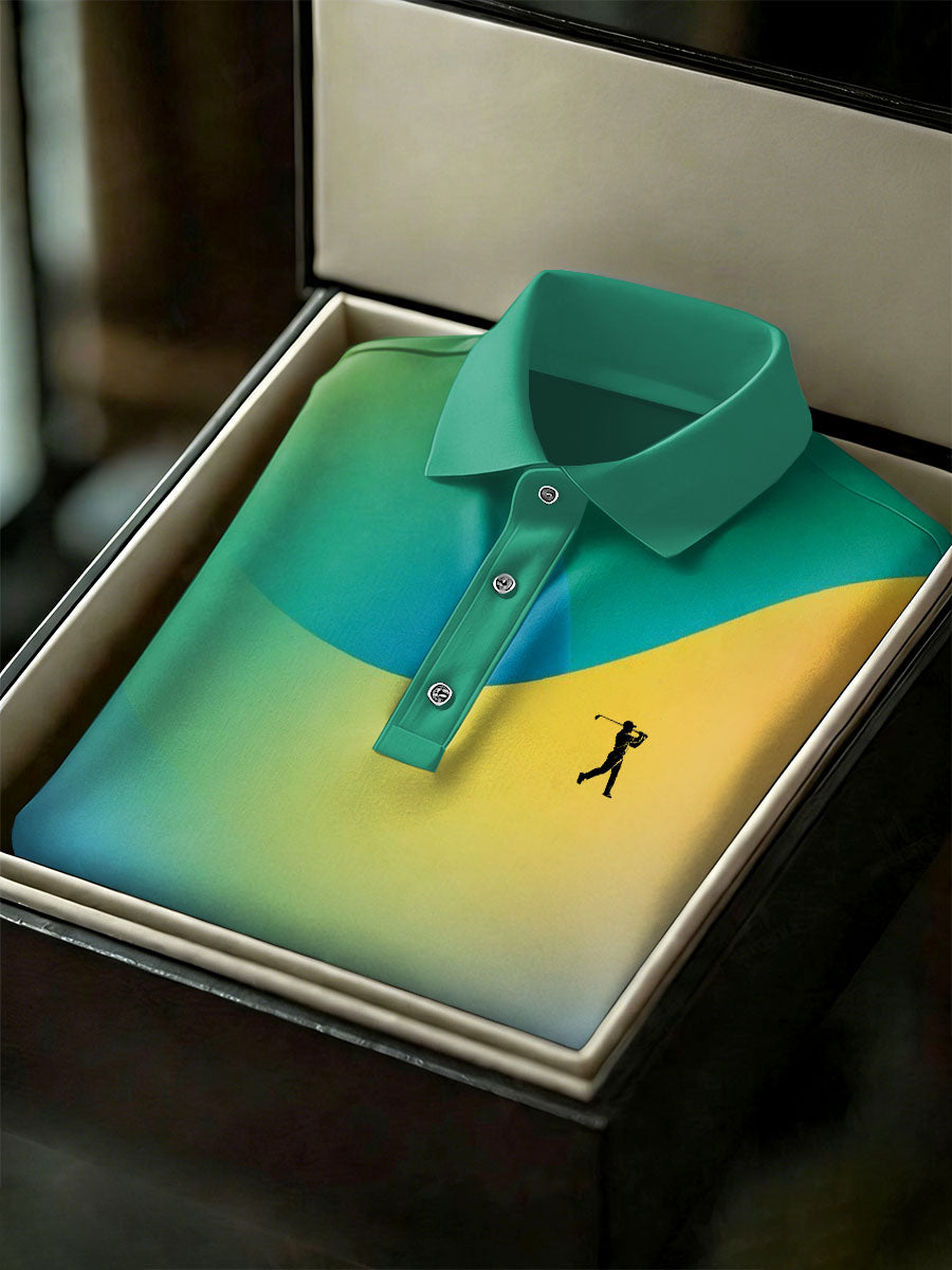 Men's Vintage Business Style Printed Casual Polo Shirt