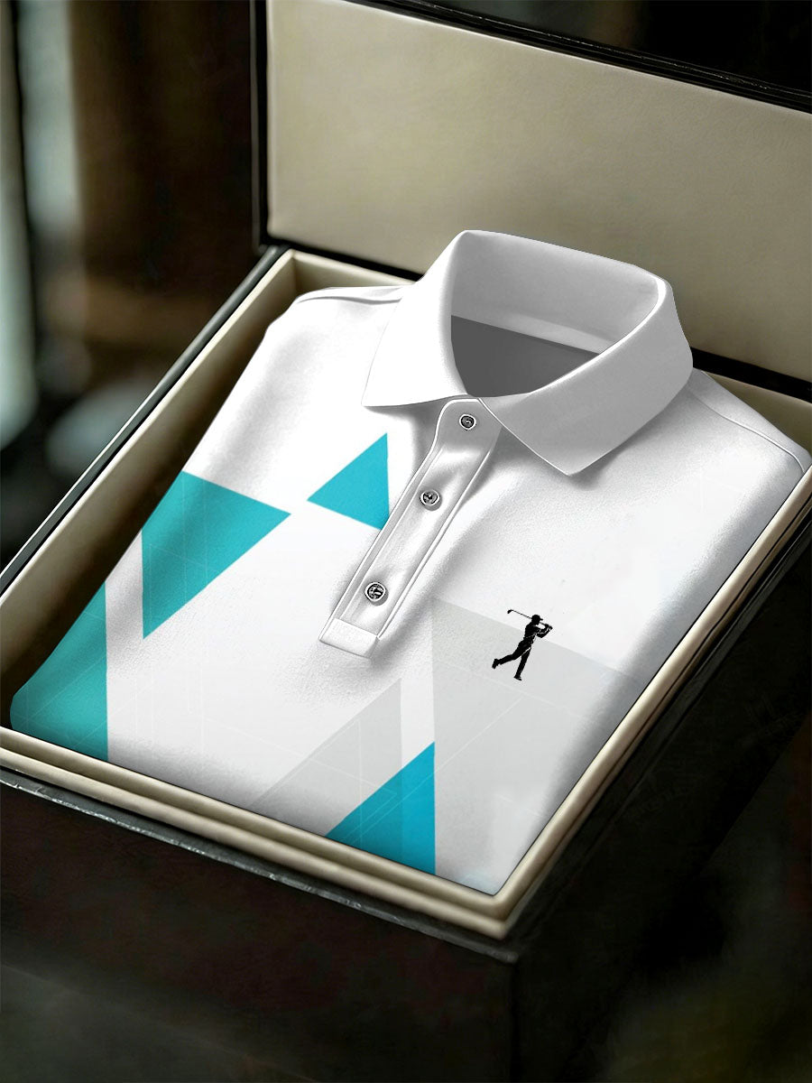 Men's Vintage Business Style Printed Casual Polo Shirt