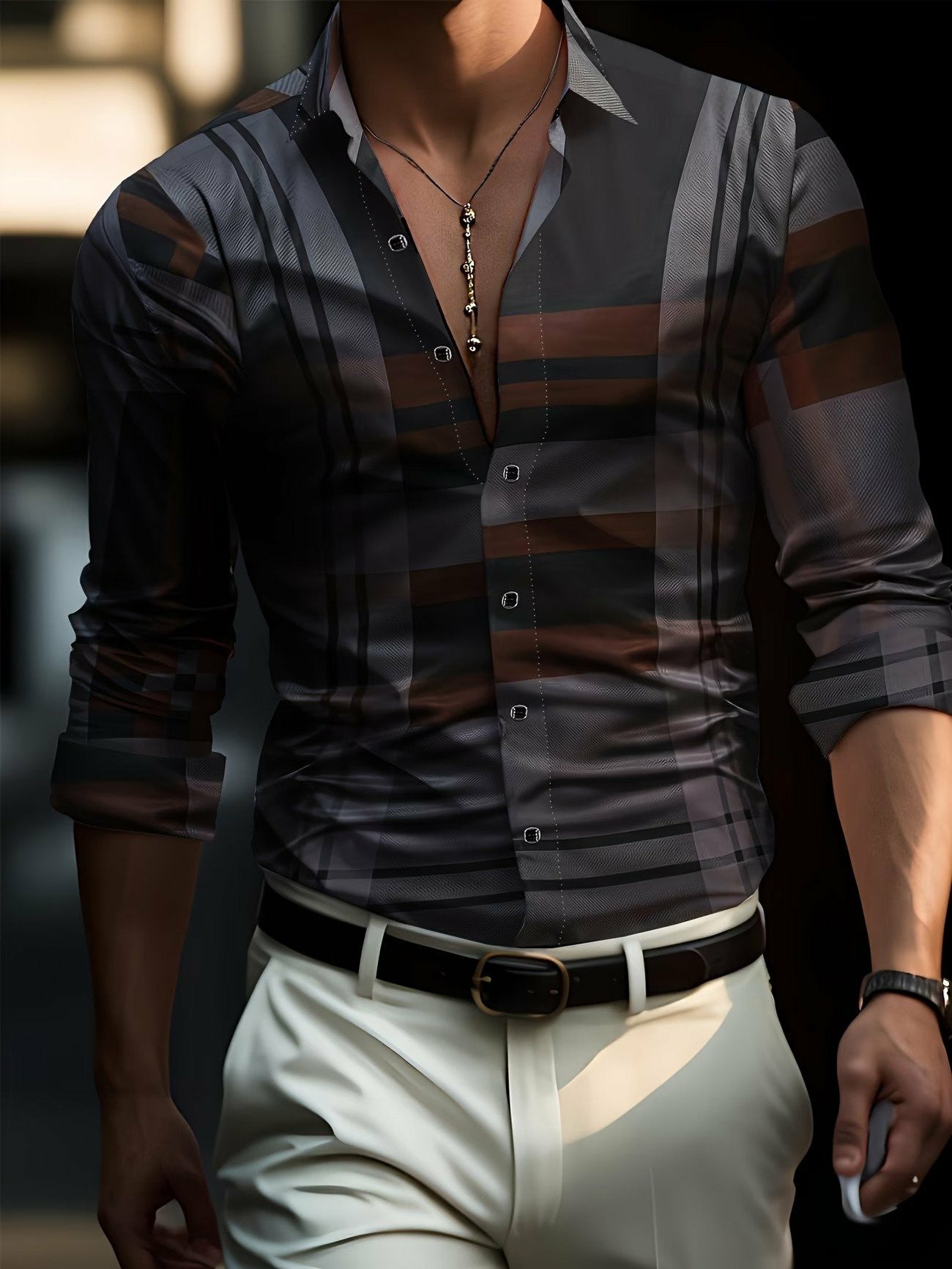 Men's Business Style Printed Shirt