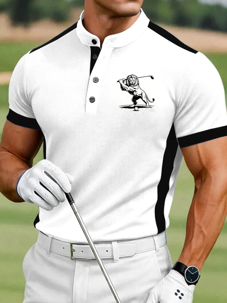 Men's Vintage Business Style Printed Casual Polo Shirt