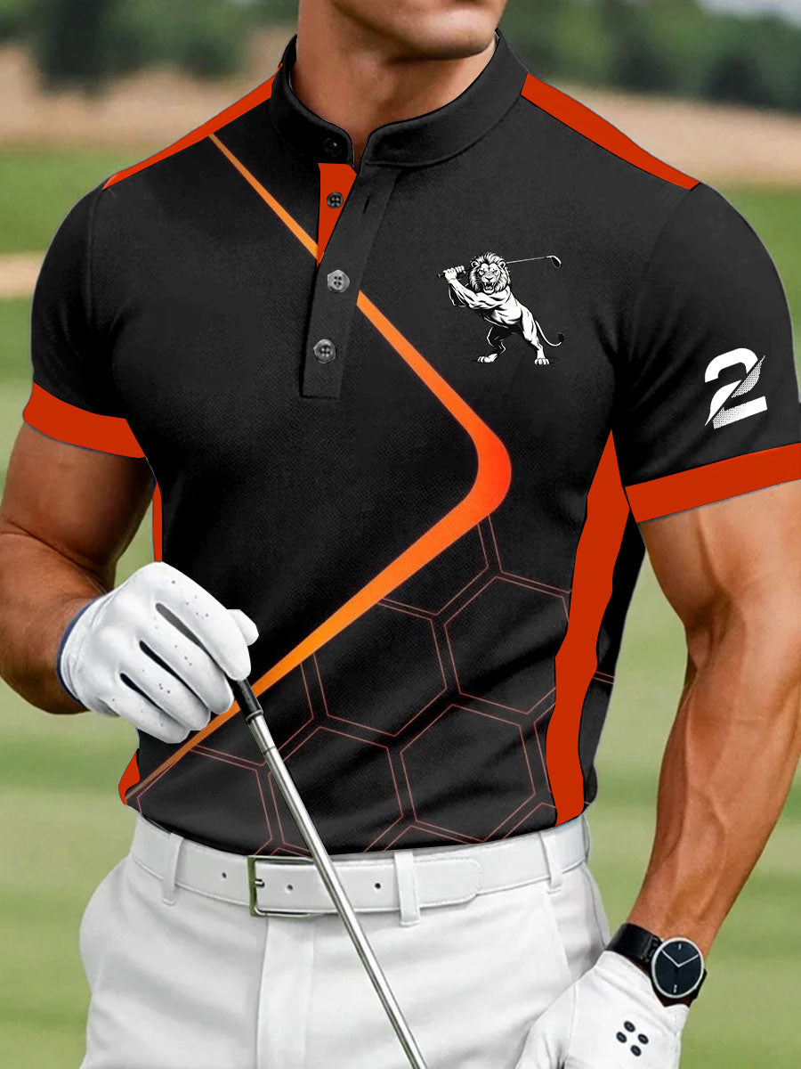 Men's Vintage Business Style Printed Casual Polo Shirt