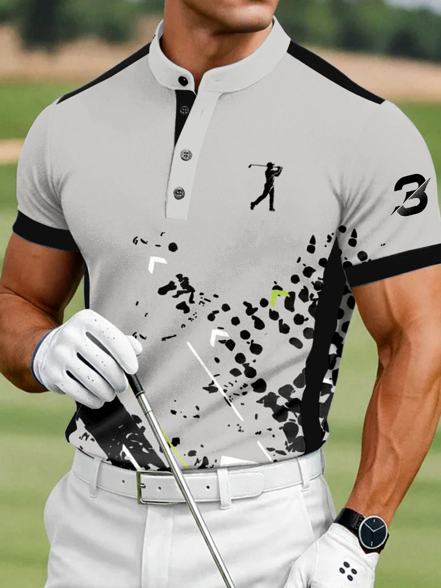 Men's Vintage Business Style Printed Casual Polo Shirt