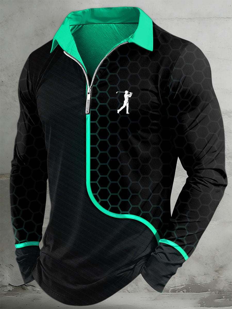 Men's Vintage Business-Style Printed Casual Top
