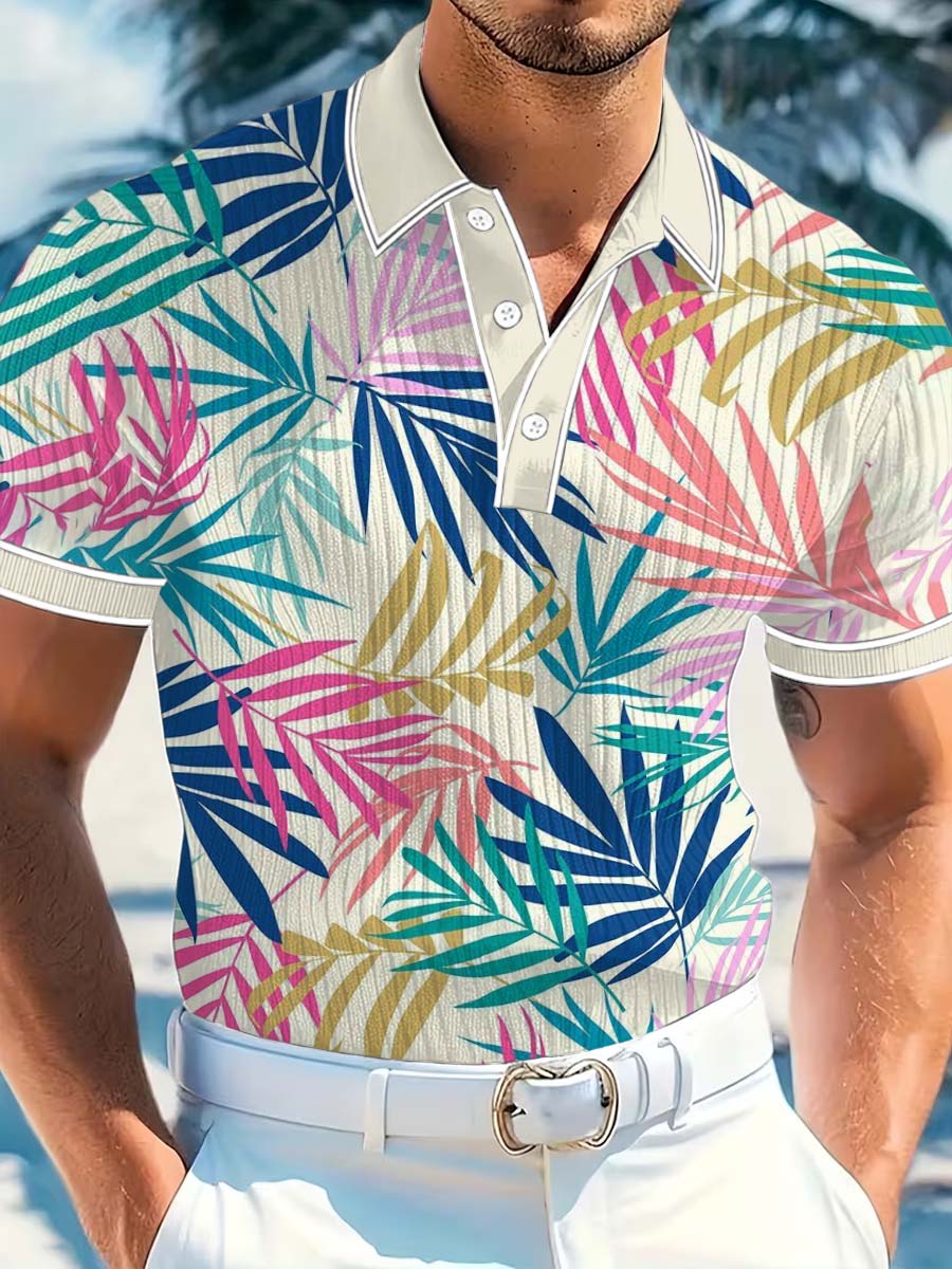 Men's Vintage Business Style Printed Casual Polo Shirt