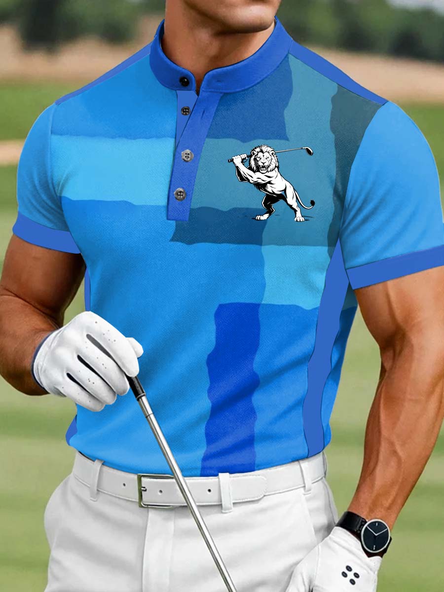 Men's Vintage Business Style Printed Casual Polo Shirt