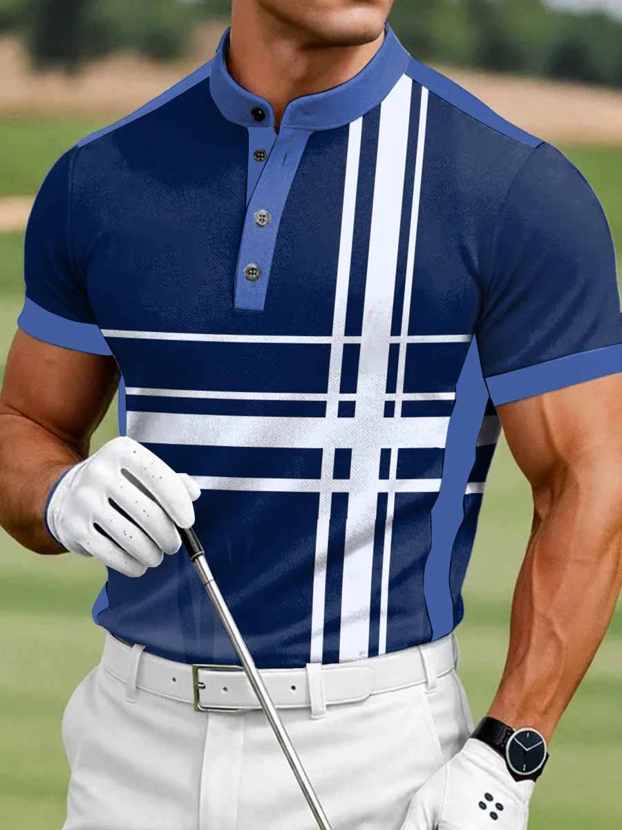 Men's Vintage Business Style Printed Casual Polo Shirt