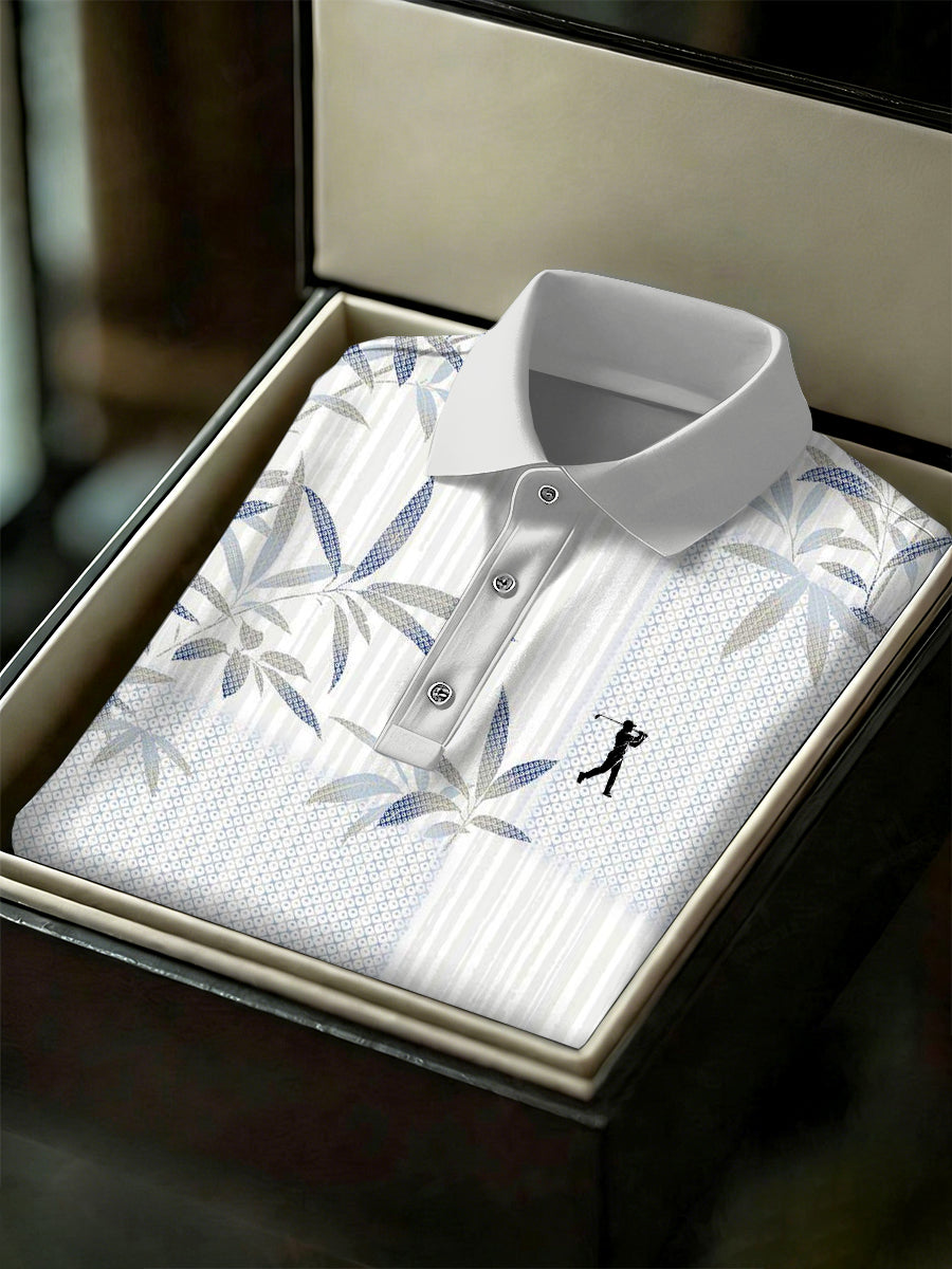 Men's Vintage Business Style Printed Casual Polo Shirt