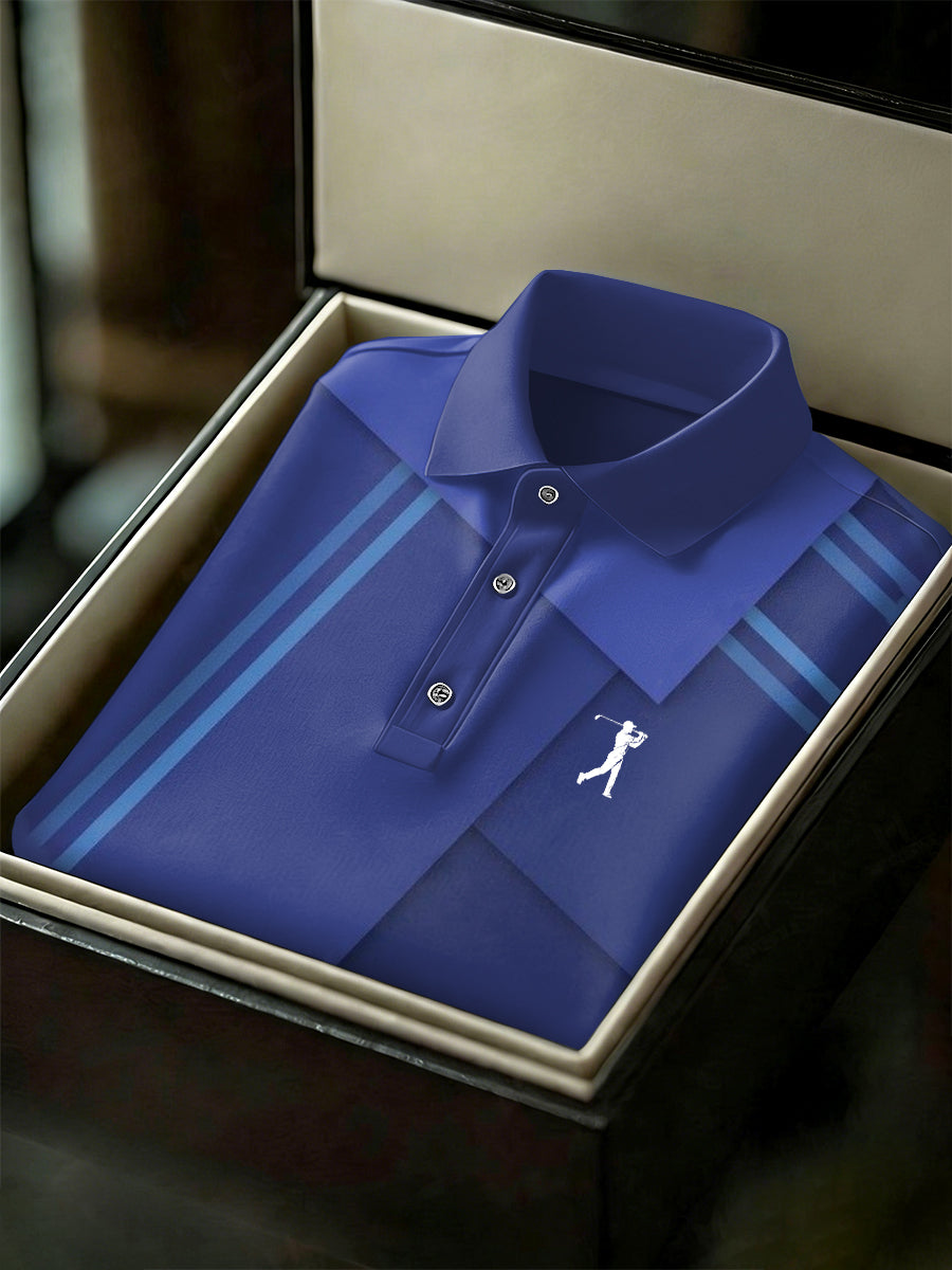 Men's Vintage Business Style Printed Casual Polo Shirt
