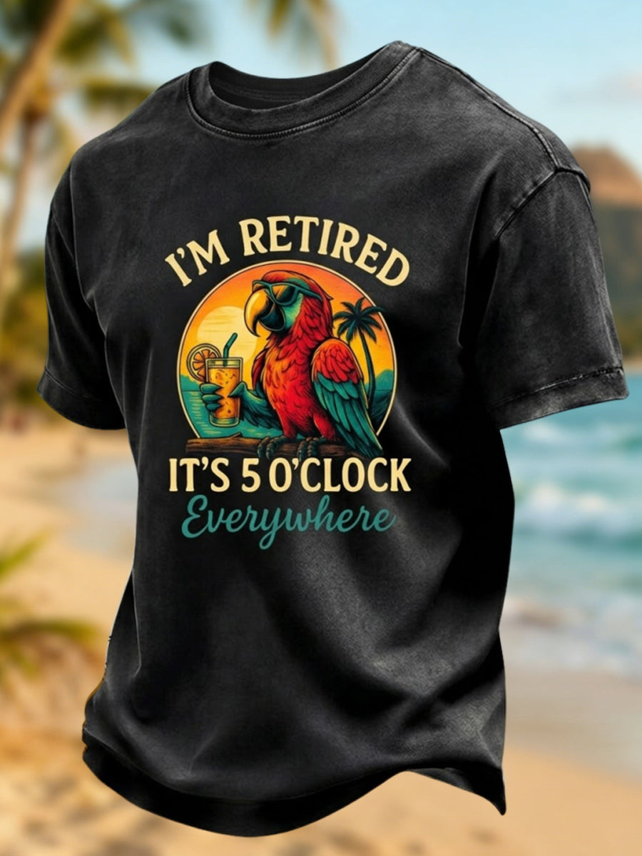 Fun Hawaiian-Style Parrot Casual T-Shirt