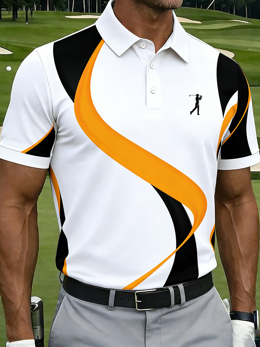 Men's Vintage Business Style Printed Casual Polo Shirt