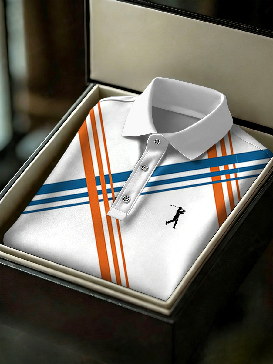 Men's Vintage Business Style Printed Casual Polo Shirt