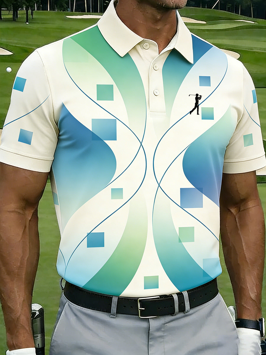Men's Vintage Business Style Printed Casual Polo Shirt
