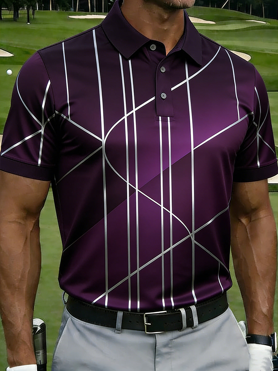 Men's Vintage Business Style Printed Casual Polo Shirt
