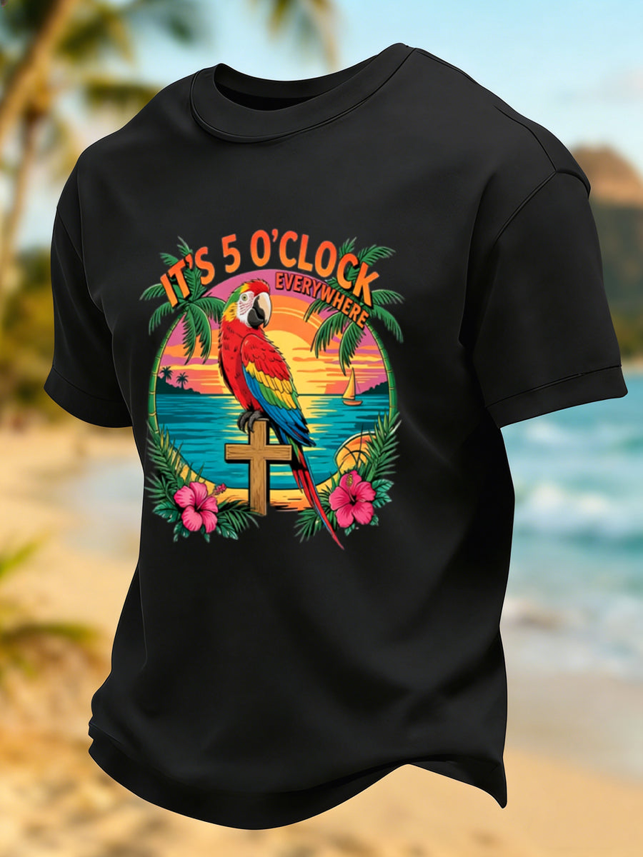 Hawaiian Vacation Parrot Casual T-Shirt