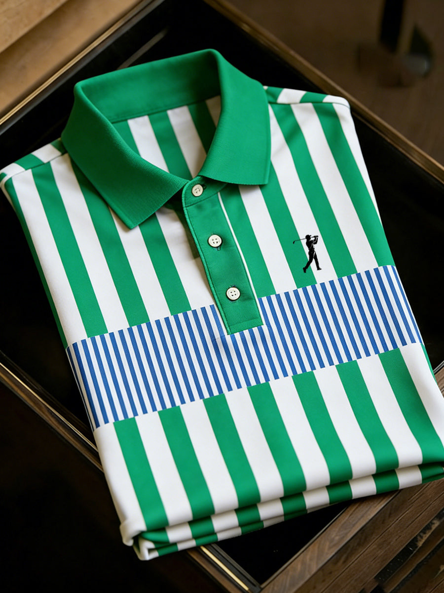Men's Vintage Business Style Printed Casual Polo Shirt