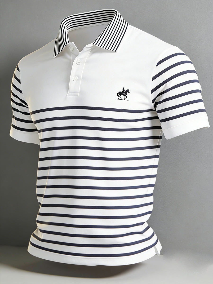 Men's Vintage Business Style Printed Casual Polo Shirt