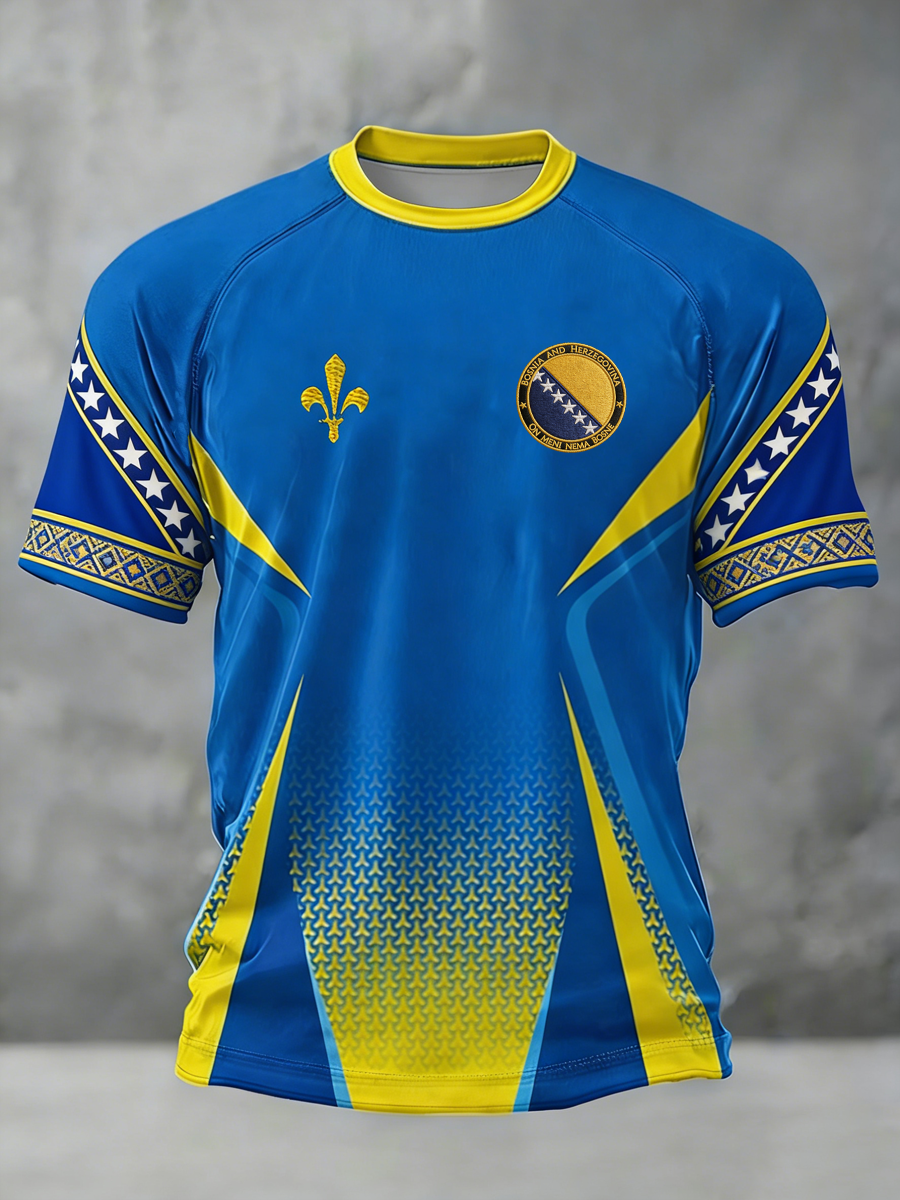 Men's Bosnia ZMAJEVI Football Lover Printed short sleeve t-shirt
