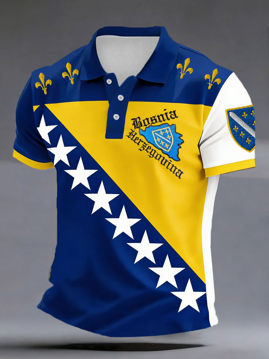 Men's Bosnia ZMAJEVI Football Lover Printed polo shirt