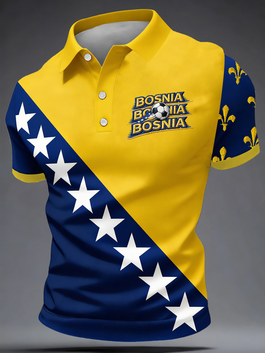 Men's Bosnia ZMAJEVI Football Lover Printed polo shirt