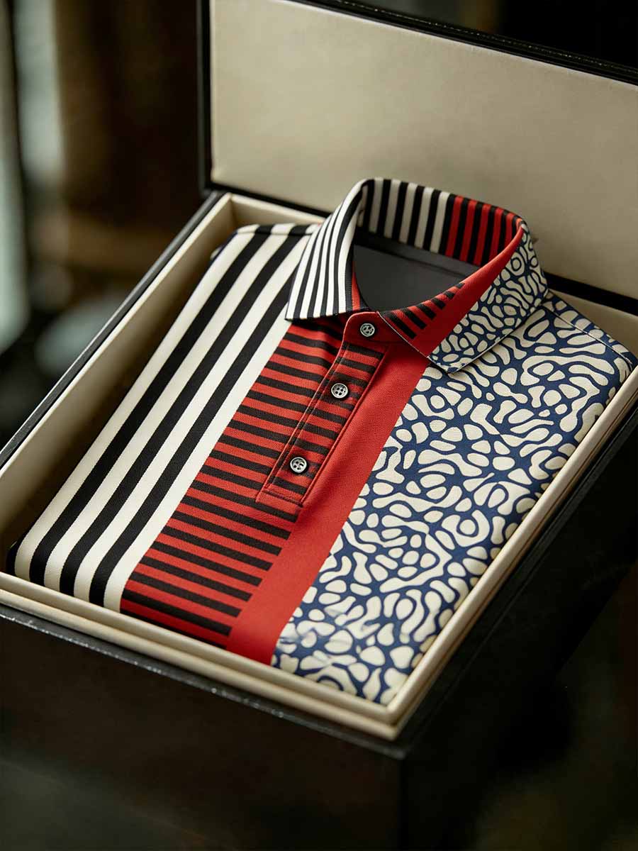 Men's Vintage Business Style Printed Casual Polo Shirt