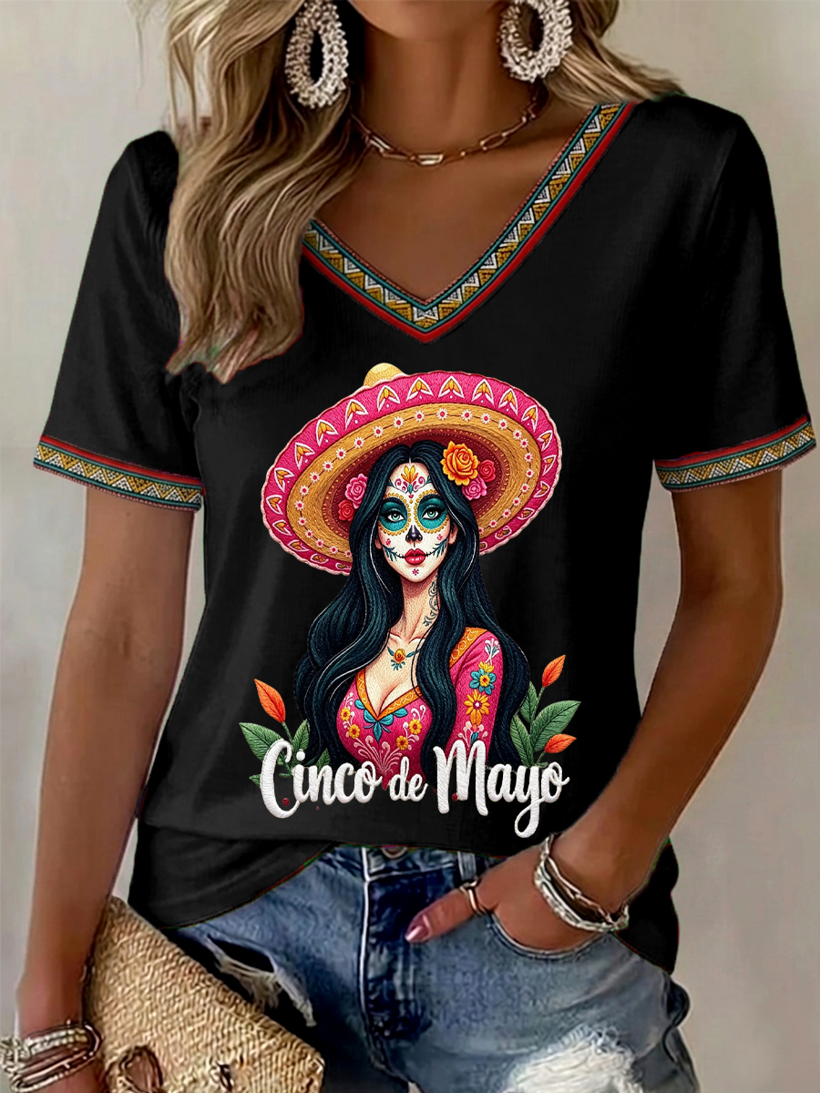 Women's Cinco de Mayo short-sleeved T-shirt
