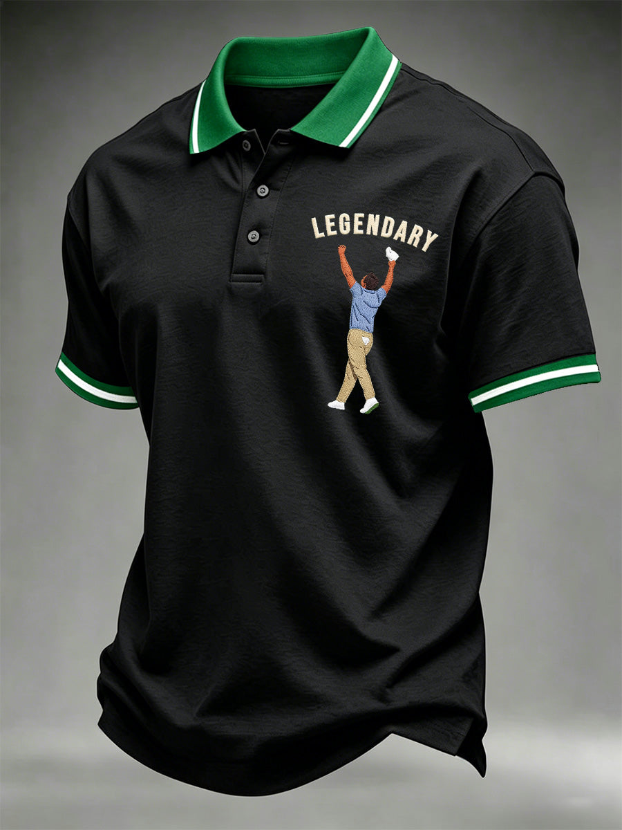 Men's 2026 Golf Champion Legend Rory McIlroy Print Casual Polo
