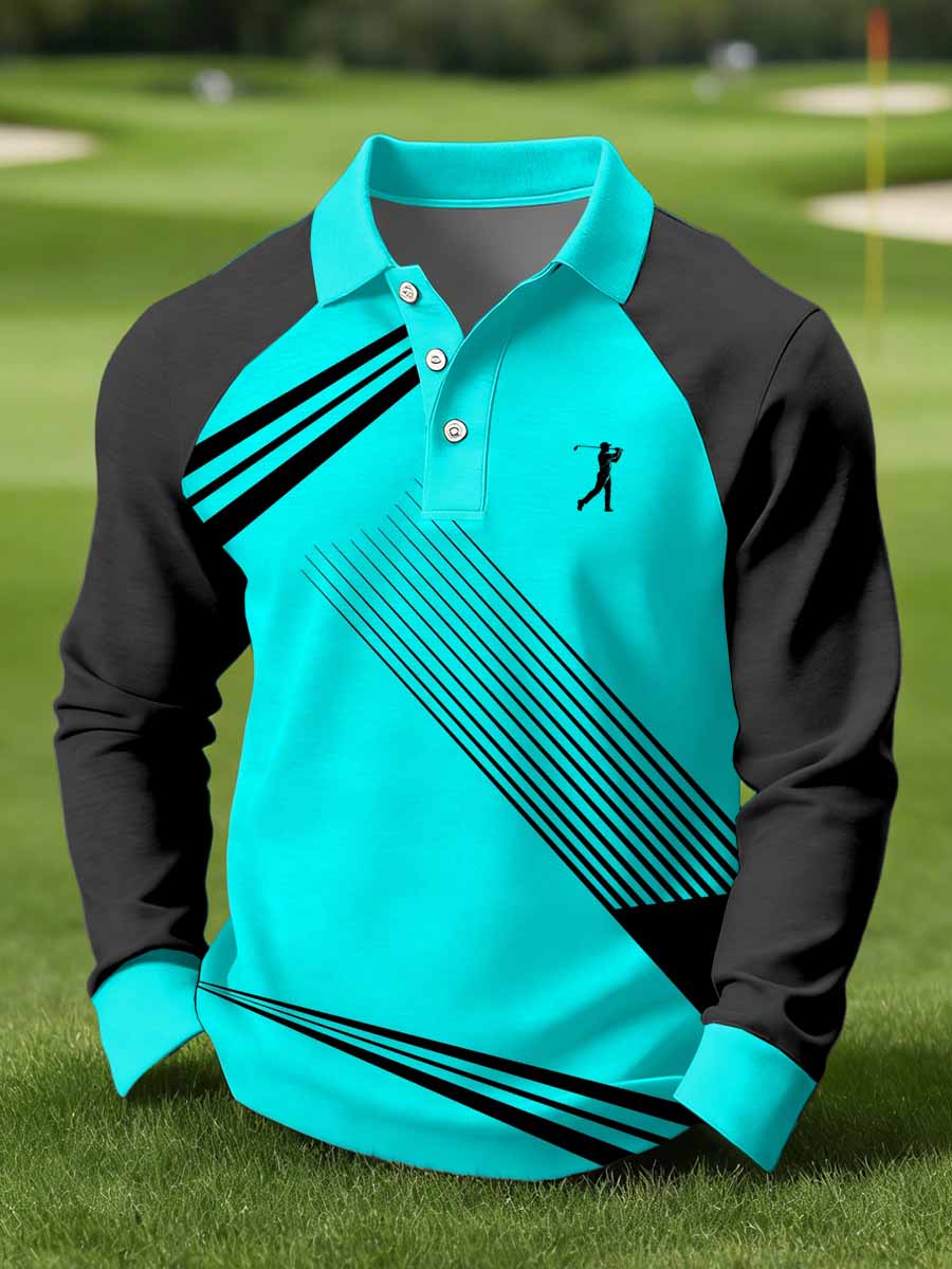 Men's Vintage Business Style Printed Casual Polo Shirt