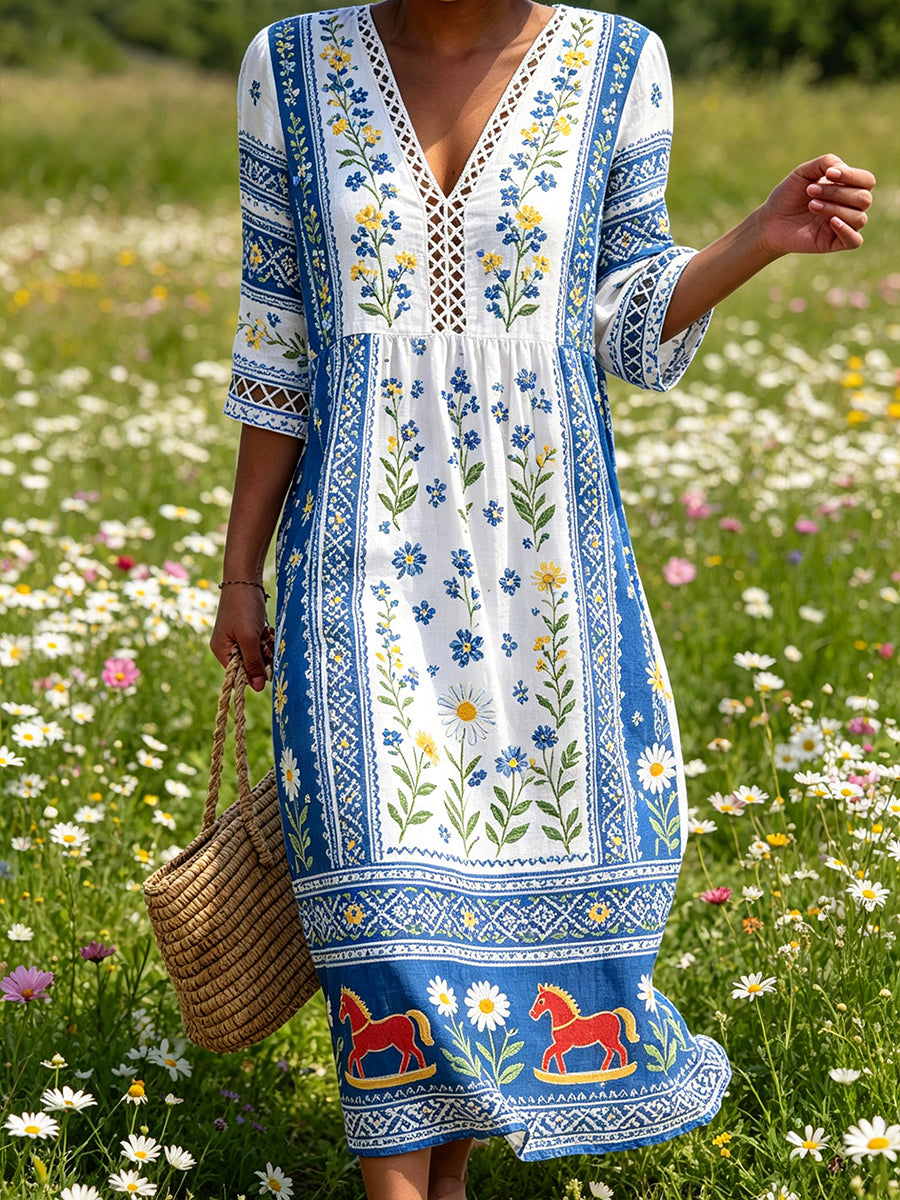 Women's Midsummer Floral Print Dress