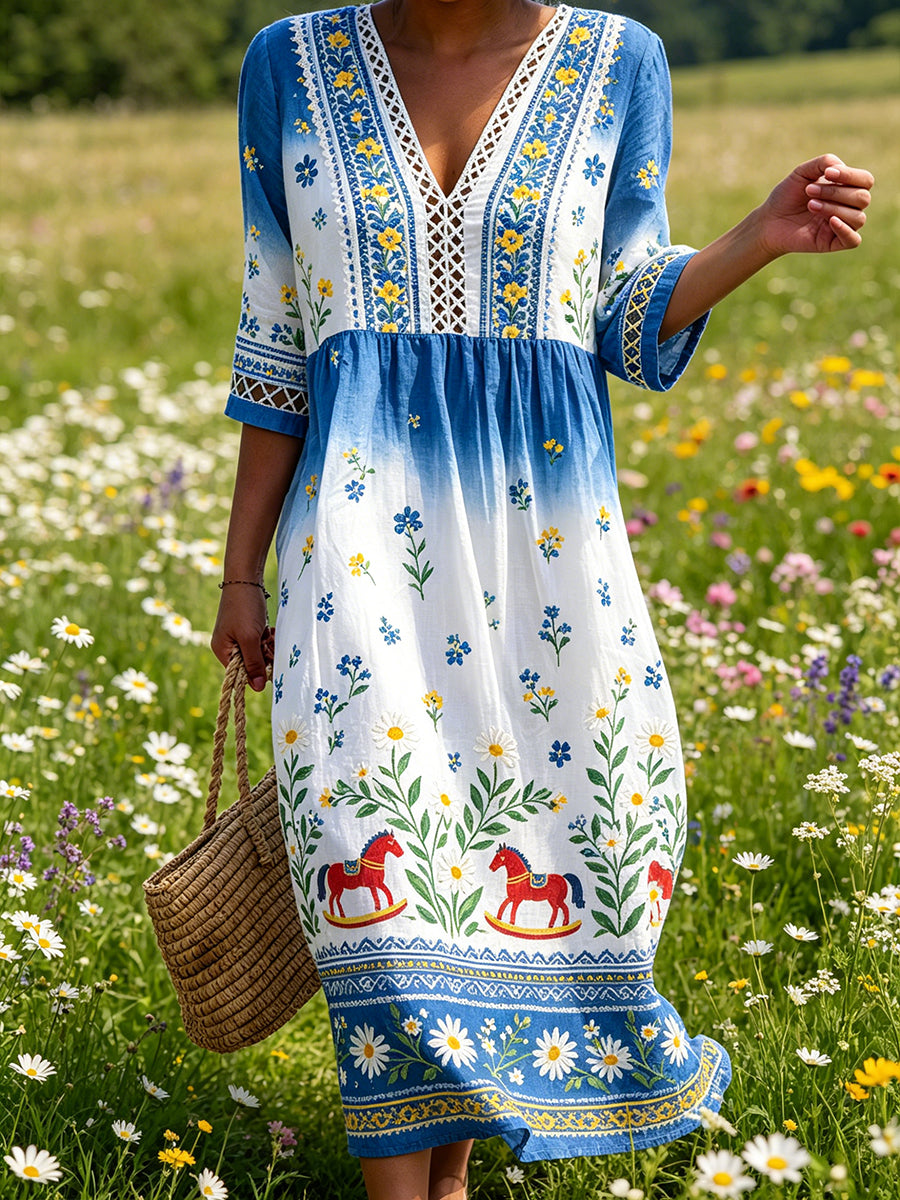 Women's Midsummer Floral Print Dress