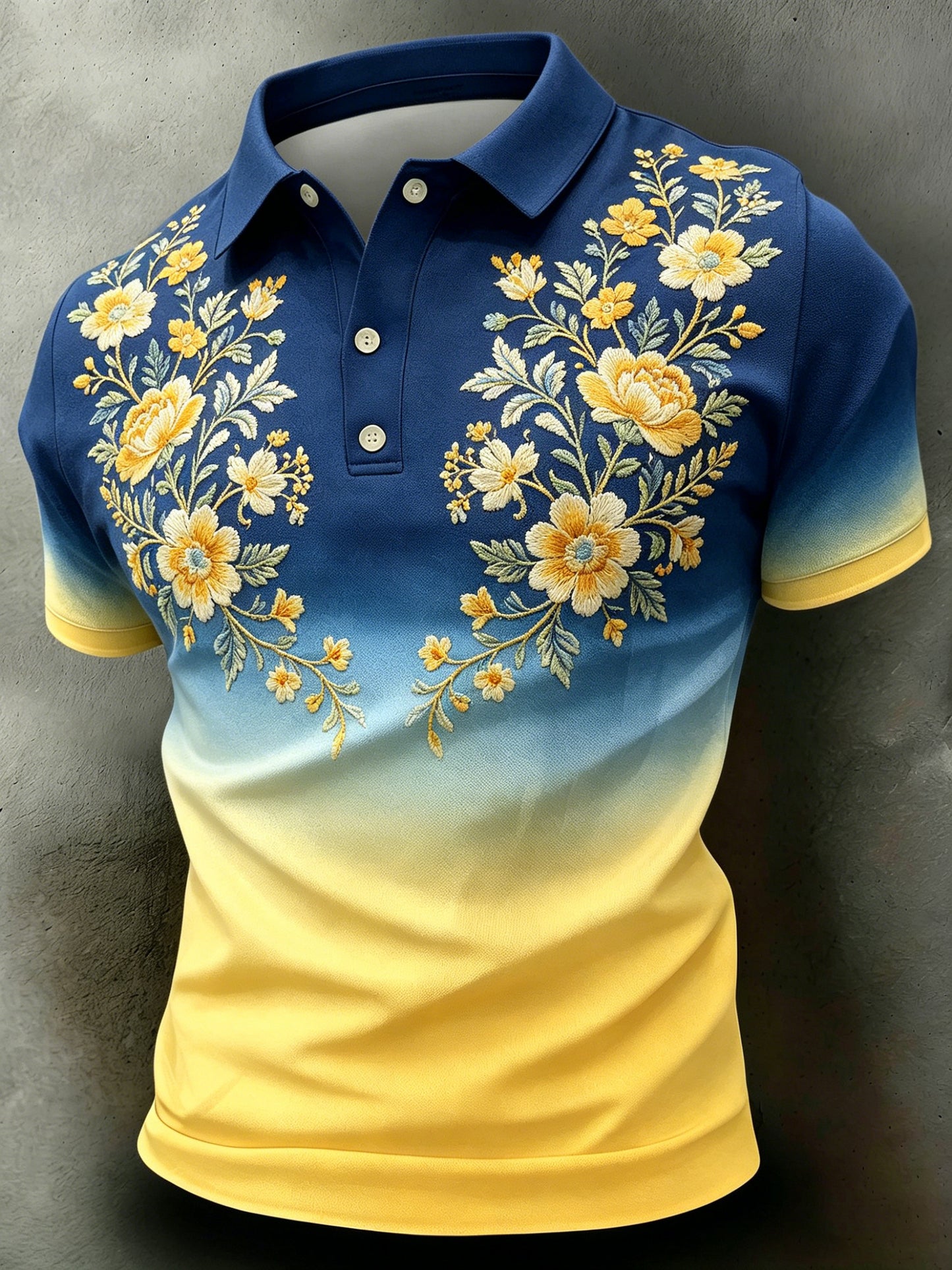 Men's Swedish Midsummer Festival Commemorative Art-Print Short-Sleeve Polo Shirt