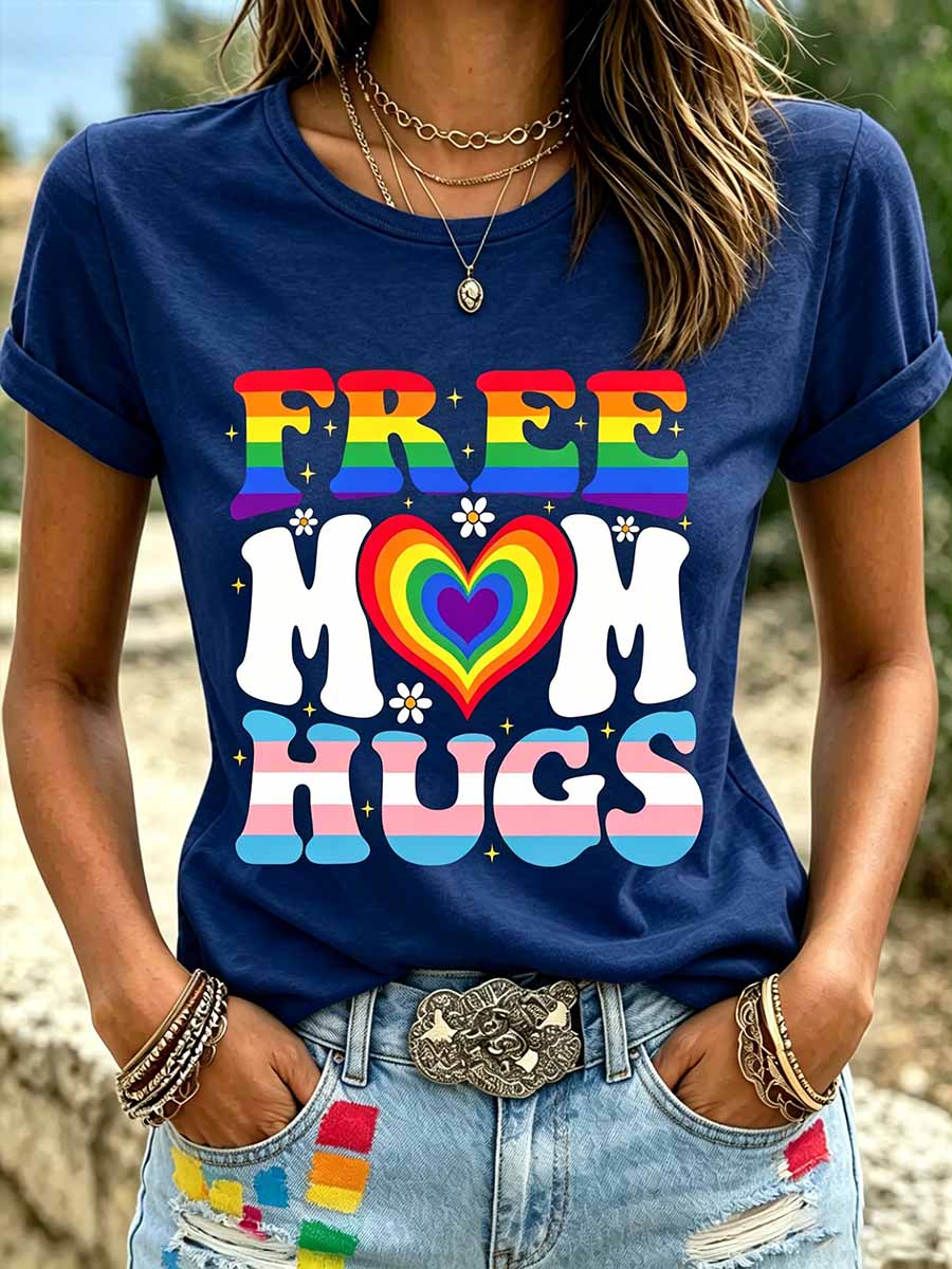 Women's Rainbow Art Print Casual T-Shirt