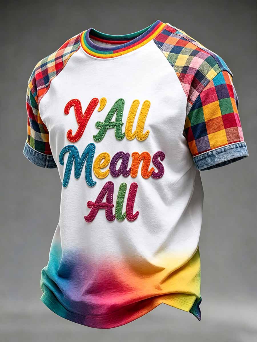 Men's Rainbow Art Print Casual T-Shirt